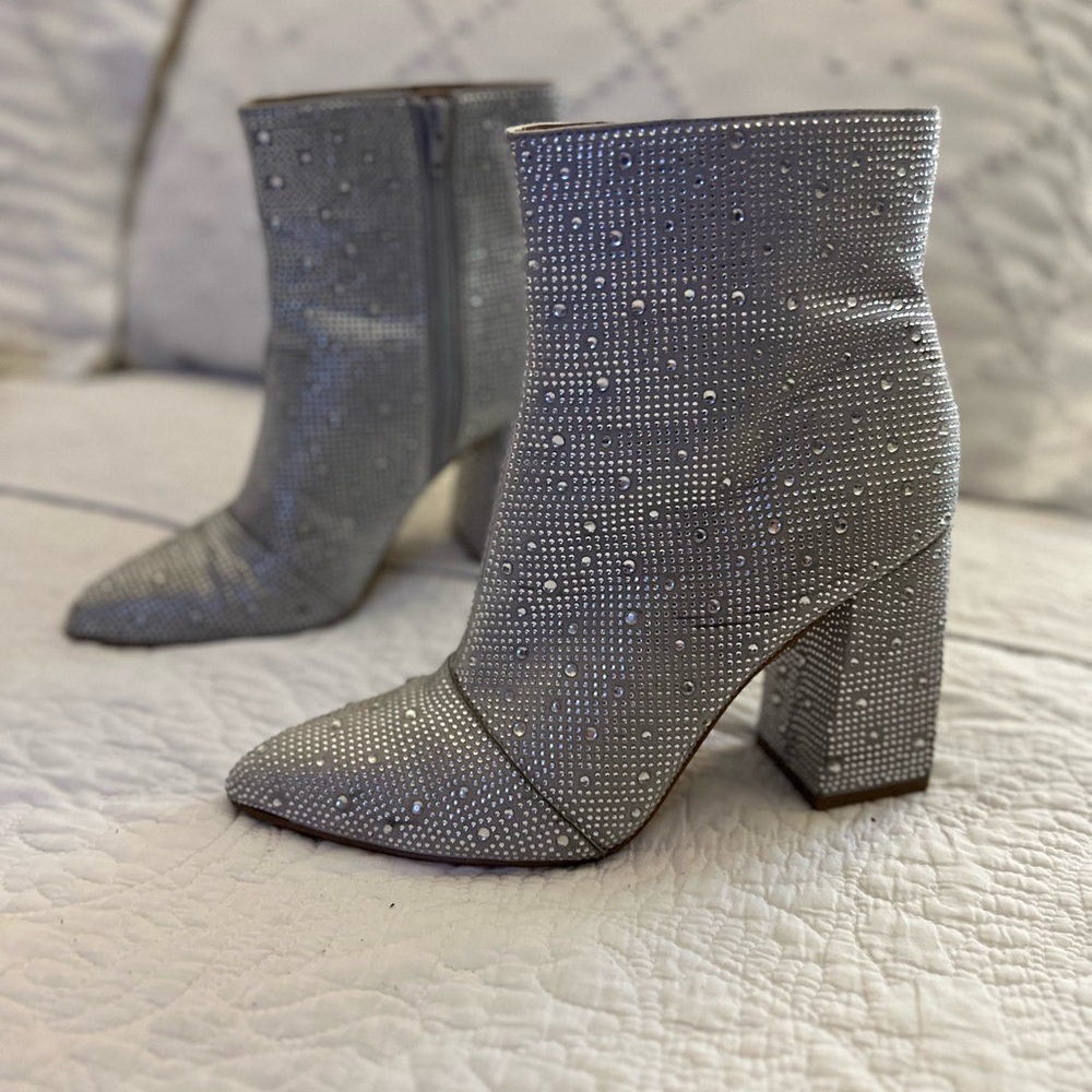 Womens Bcbgeneration Booties - Rhinestone Silver … - image 1
